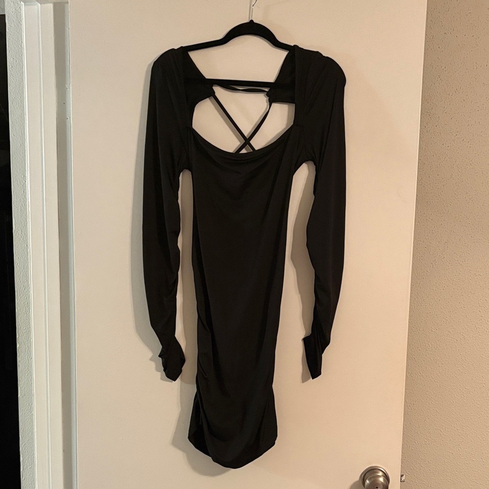 Elegant Black Long Sleeve Dress
